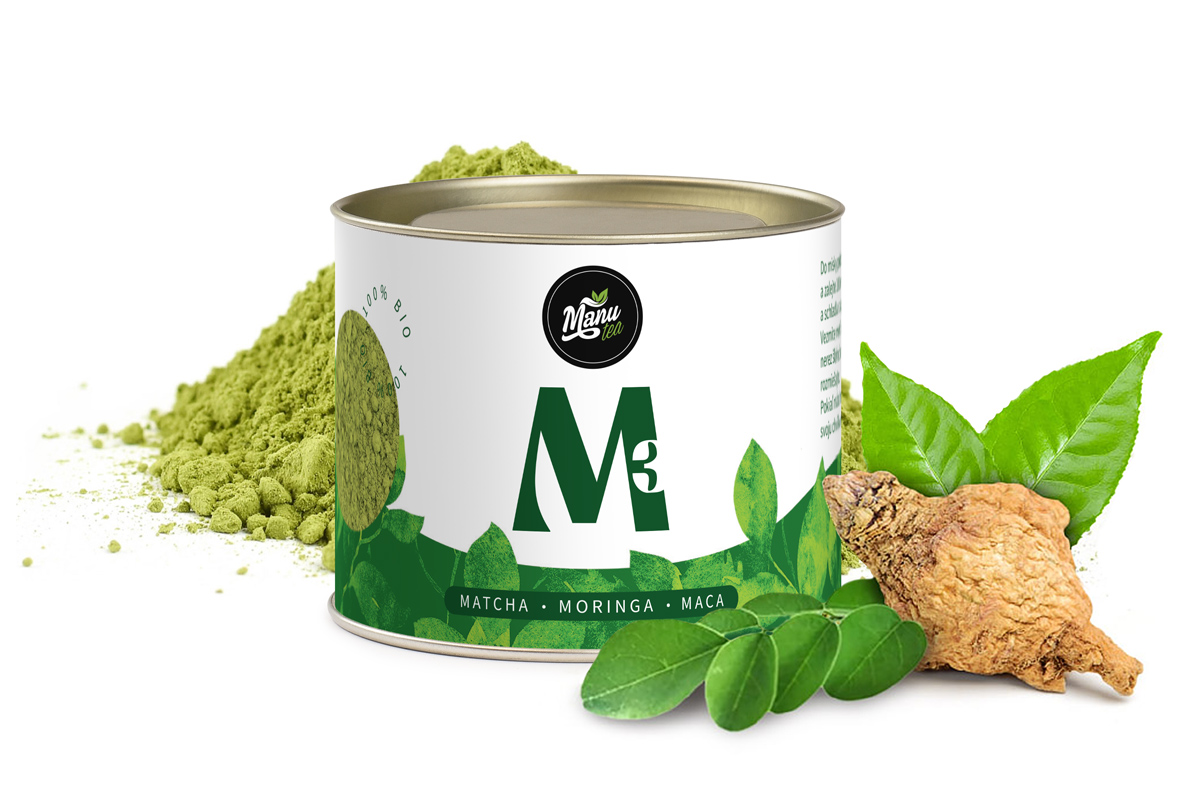 E-shop M3 - MATCHA, MORINGA, MACA BIO - darčeková dóza 40 g